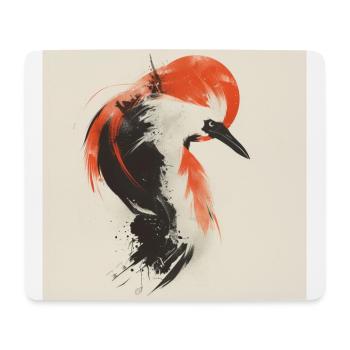 Oiseau coloré Animal Oeuvre minimaliste - Tapis de souris (format paysage) - blanc - Devant