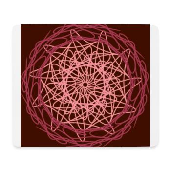 Rote Mandala-Blume - Mousepad (Querformat) - Weiß - Vorne