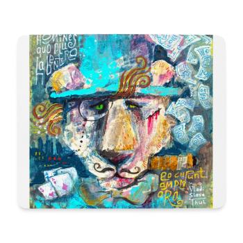 Bourgeois Löwe - Mousepad (Querformat) - Weiß - Vorne