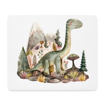 Playful Dinosaur Landscape - Mouse Pad (horizontal) - white - Front