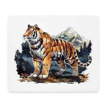 Striking Tiger Pose - Mouse Pad (horizontal) - white - Front
