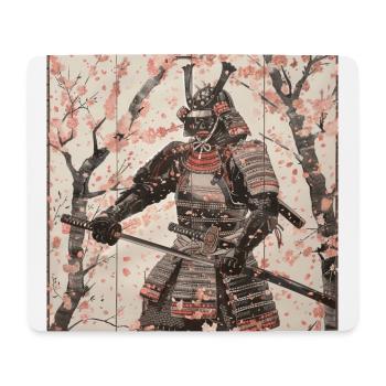 Japanisch, Samurai, Kirschblüte, Kunst, Ukiyo-E - Mousepad (Querformat) - Weiß - Vorne