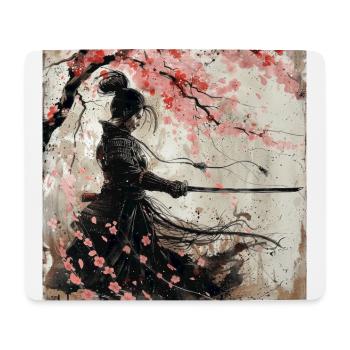 Japanisch, Samurai, Kirschblüte, Kunst, Ukiyo-E - Mousepad (Querformat) - Weiß - Vorne