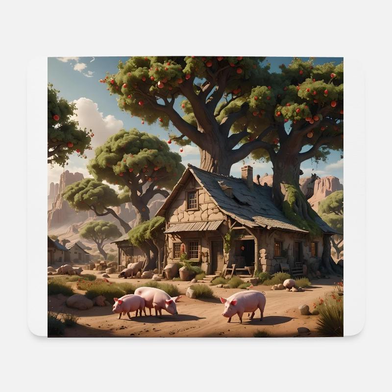 Schweinefarm - Mousepad (Querformat) - Weiß