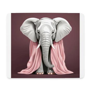 Elefant mit rosa Decke - Mousepad (Querformat) - Weiß - Vorne