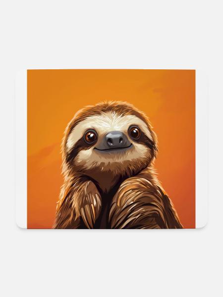 Cute Sloth - Mousepad (Querformat) - Weiß