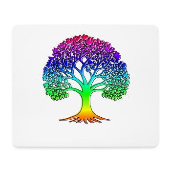 Tree with rainbow pattern and black border - Mouse Pad (horizontal) - white - Front