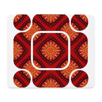 L’abstraction africaine : dans le monde du rouge - Tapis de souris (format paysage) - blanc - Devant