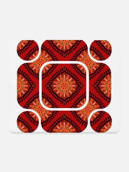 African Abstraction: In the World of Red - Mouse Pad (horizontal) - white