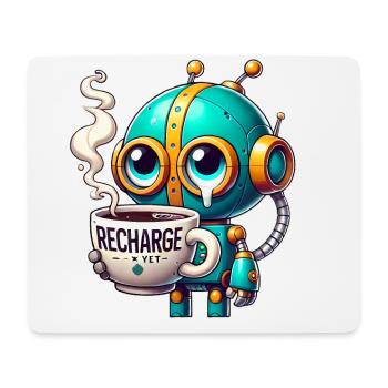 CoffeeFueled Robot Recharge Mode - Mouse Pad (horizontal) - white - Front