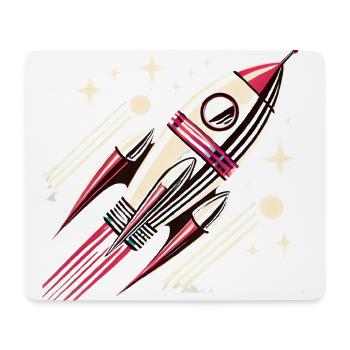 Retro SpaceAge Rocket Vector Design - Mouse Pad (horizontal) - white - Front