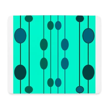 bulles et lignes bleues et vertes - Tapis de souris (format paysage) - blanc - Devant