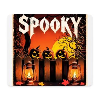 gruselige Halloween-Kürbisse und Laternen - Mousepad (Querformat) - Weiß - Vorne