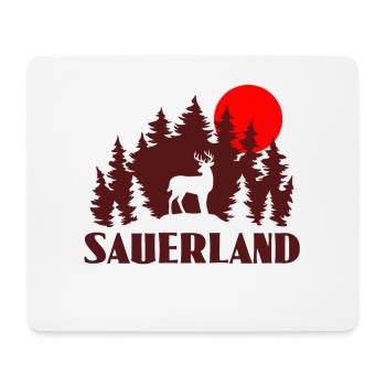 Sauerland Hirsch Sonnenuntergang - Mousepad (Querformat) - Weiß - Vorne