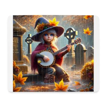 Die blauäugige Hexe und ihr magisches Banjo - Mousepad (Querformat) - Weiß - Vorne