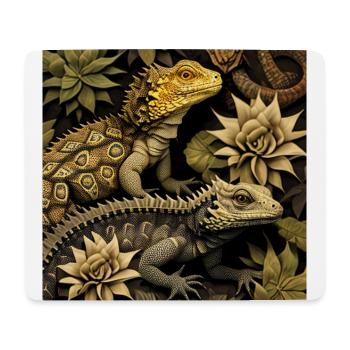 Schimmernde Reptilien - Mousepad (Querformat) - Weiß - Vorne