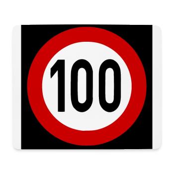 Speed Sign TempoLimit 100 Shield - Mouse Pad (horizontal) - white - Front