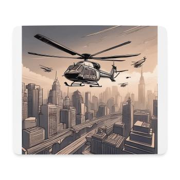 Helicopters Over Urban Cityscape - Mouse Pad (horizontal) - white - Front