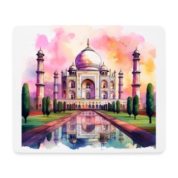 Colourful Watercolour Taj Mahal – Indian Architect - Mouse Pad (horizontal) - white - Front