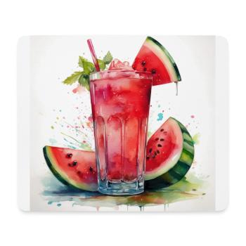 Fresh Watermelon Juice Art Print - Mouse Pad (horizontal) - white - Front