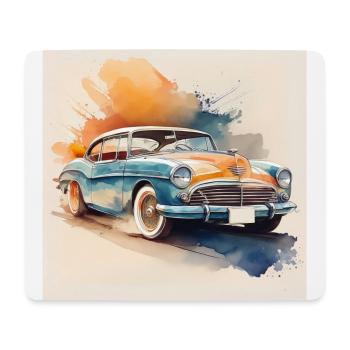 Vintage Classic Car Illustration - Mouse Pad (horizontal) - white - Front