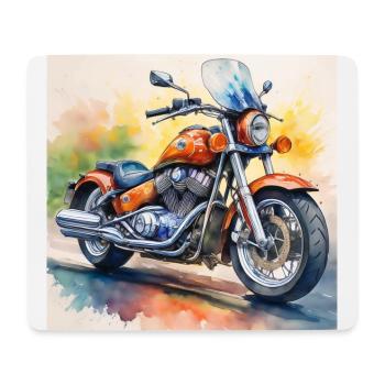 Bold Retro Motorcycle Design - Mouse Pad (horizontal) - white - Front