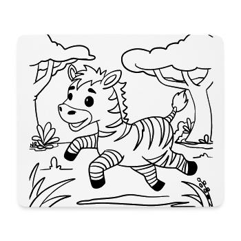 Zebra 🦓 coloring page for creative development - Mouse Pad (horizontal) - white - Front