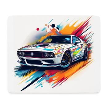 Vibrant Classic Car Design T-Shirt - Mouse Pad (horizontal) - white - Front