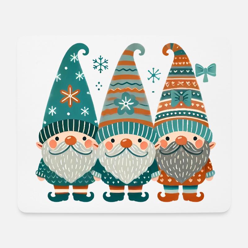 Santas Squad Festliches Zwergen-Trio - Mousepad (Querformat) - Weiß