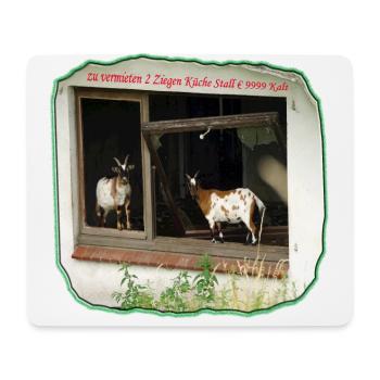 Haus mit Ziegen Abbruchhaus Ziegen im Fenster - Mousepad (Querformat) - Weiß - Vorne