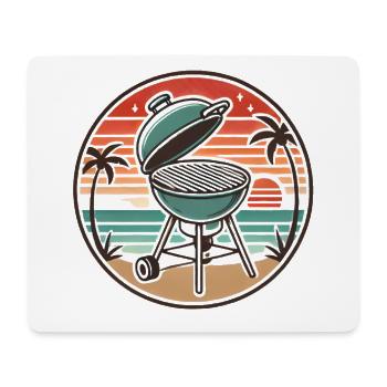 Grill Chill Sommer BBQ Retro Design - Mousepad (Querformat) - Weiß - Vorne