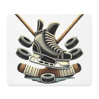 Illustration de bâtons de patins de hockey - Tapis de souris (format paysage) - blanc - Devant