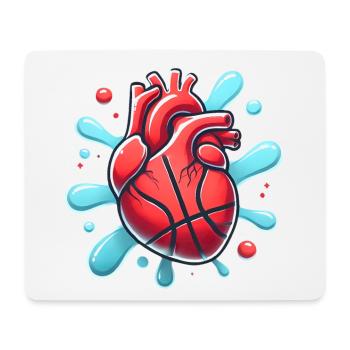 Heart Basketball Splash Graphic - Mouse Pad (horizontal) - white - Front