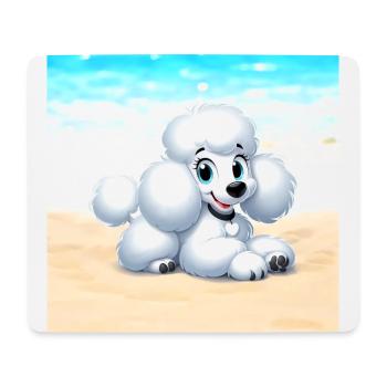 caniche 5 - Tapis de souris (format paysage) - blanc - Devant