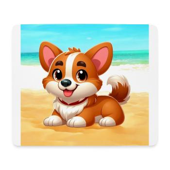 Corgi 8 - Mousepad (Querformat) - Weiß - Vorne