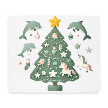 Skurrile Weihnachtsbaum-Fantasie - Mousepad (Querformat) - Weiß - Vorne