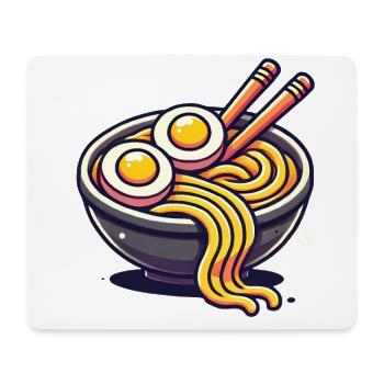 Cartoon Ramen Bowl mit Eiern Nudeln - Mousepad (Querformat) - Weiß - Vorne