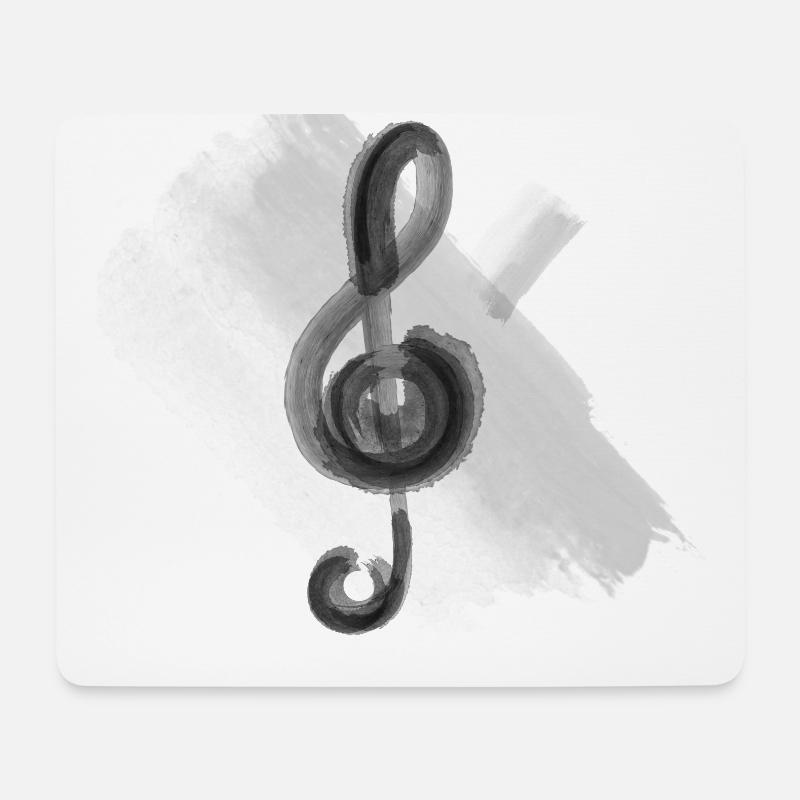 Notenschlüssel Musik Geschenk - Mousepad (Querformat) - Weiß