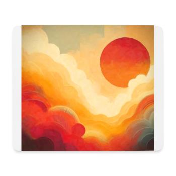 Dramatisches Gemälde der Roten Sonne - Mousepad (Querformat) - Weiß - Vorne