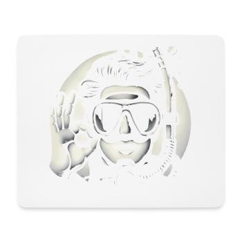 Vintage Scuba Diver OK Hand Signal - Mouse Pad (horizontal) - white - Front