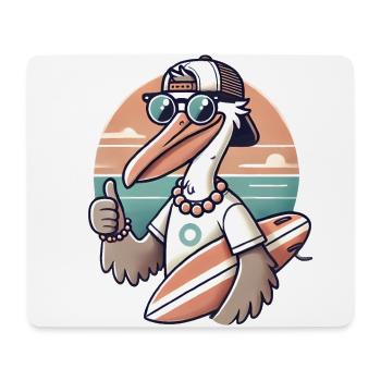 Cool Beach Pelican Cartoon Design - Mouse Pad (horizontal) - white - Front