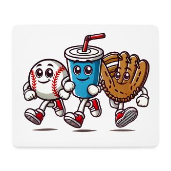 Fun Baseball Cartoon Characters - Mouse Pad (horizontal) - white - Front