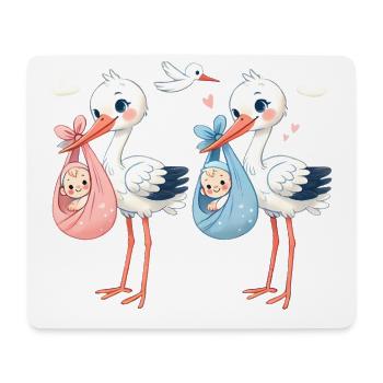 Pink or Blue Stork Baby Surprise - Mouse Pad (horizontal) - white - Front