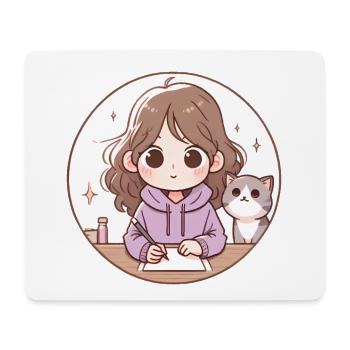 Nouvel An Zéro Fcks Fille Chat Design - Tapis de souris (format paysage) - blanc - Devant