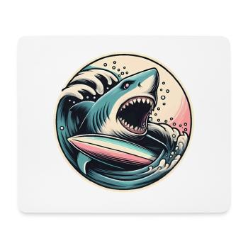 Fierce Shark Surf Graphic in Waves - Mouse Pad (horizontal) - white - Front