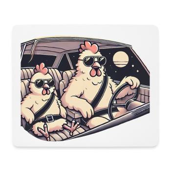 Cool Chickens Road Trip Illustration - Mouse Pad (horizontal) - white - Front