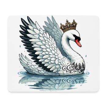 Cygne royal avec couronne Illustration - Tapis de souris (format paysage) - blanc - Devant