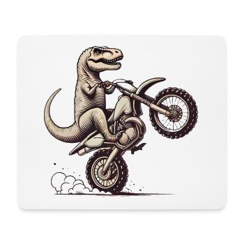Dino Wheelie sur Dirt Bike Graphique - Tapis de souris (format paysage) - blanc - Devant