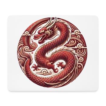 Vietnamesisches Neujahrs-Drachen-Abzeichen - Mousepad (Querformat) - Weiß - Vorne
