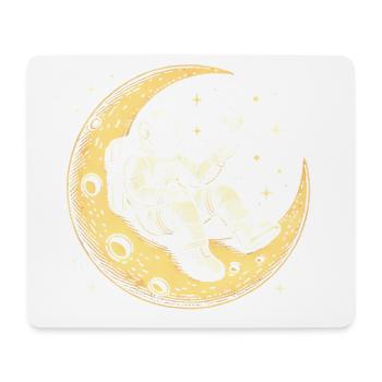Chill Astronaut on Crescent Moon - Mouse Pad (horizontal) - white - Front